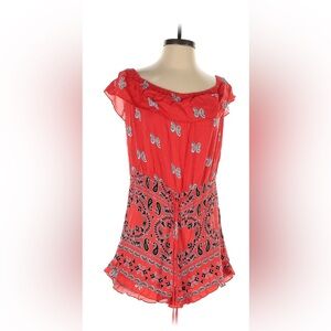 Venus Red Paisley romper.  Size large